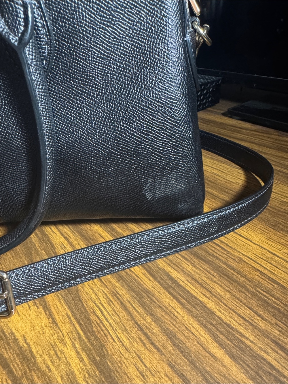 Coach Black Leather Tote with Gold Accents - Picture 5 of 7